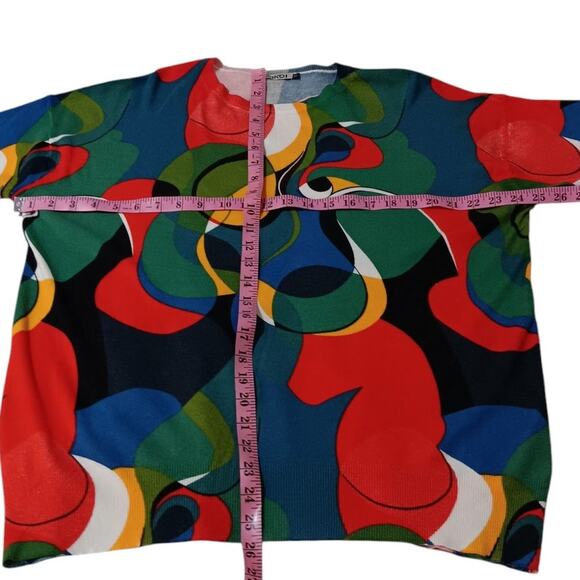 Men's Artsy Abstract‎ Lightweight Sweater M Colorful Art to Wear Work Office - Picture 4 of 12